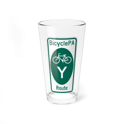 PA Bike Route Y (Pennsylvania) (Road Sign) Pint Glass 16oz - Go Mug Yourself