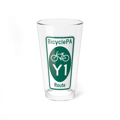 PA Bike Route Y1 (Pennsylvania) (Road Sign) Pint Glass 16oz 16oz - Go Mug Yourself