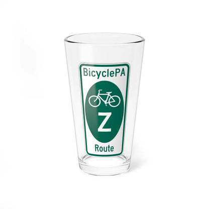 PA Bike Route Z (Pennsylvania) (Road Sign) Pint Glass 16oz 16oz - Go Mug Yourself