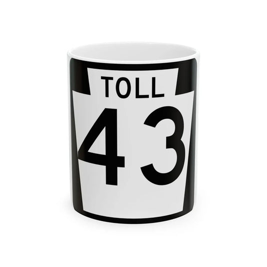 PA-Toll-43 (Pennsylvania) (Road Sign) White Coffee Mug 11oz - Go Mug Yourself