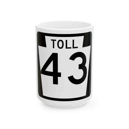 PA-Toll-43 (Pennsylvania) (Road Sign) White Coffee Mug 15oz - Go Mug Yourself