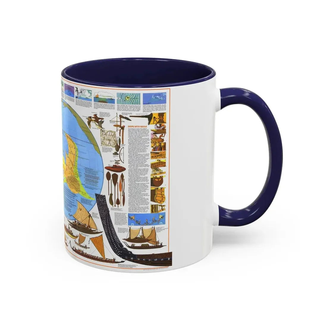 Pacific - Discoverers of the (1974) (Map) Accent Coffee Mug - Go Mug Yourself