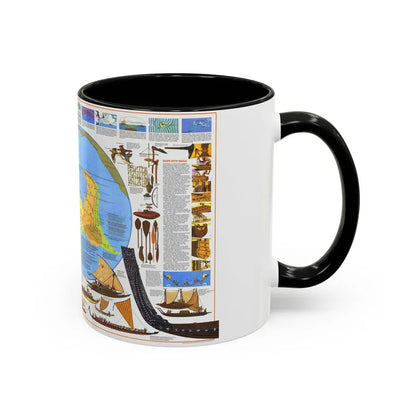 Pacific - Discoverers of the (1974) (Map) Accent Coffee Mug - Go Mug Yourself