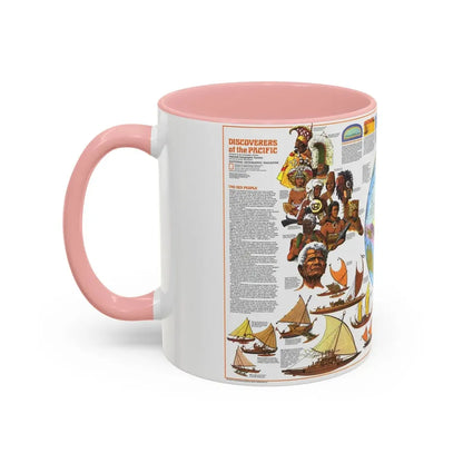 Pacific - Discoverers of the (1974) (Map) Accent Coffee Mug - Go Mug Yourself
