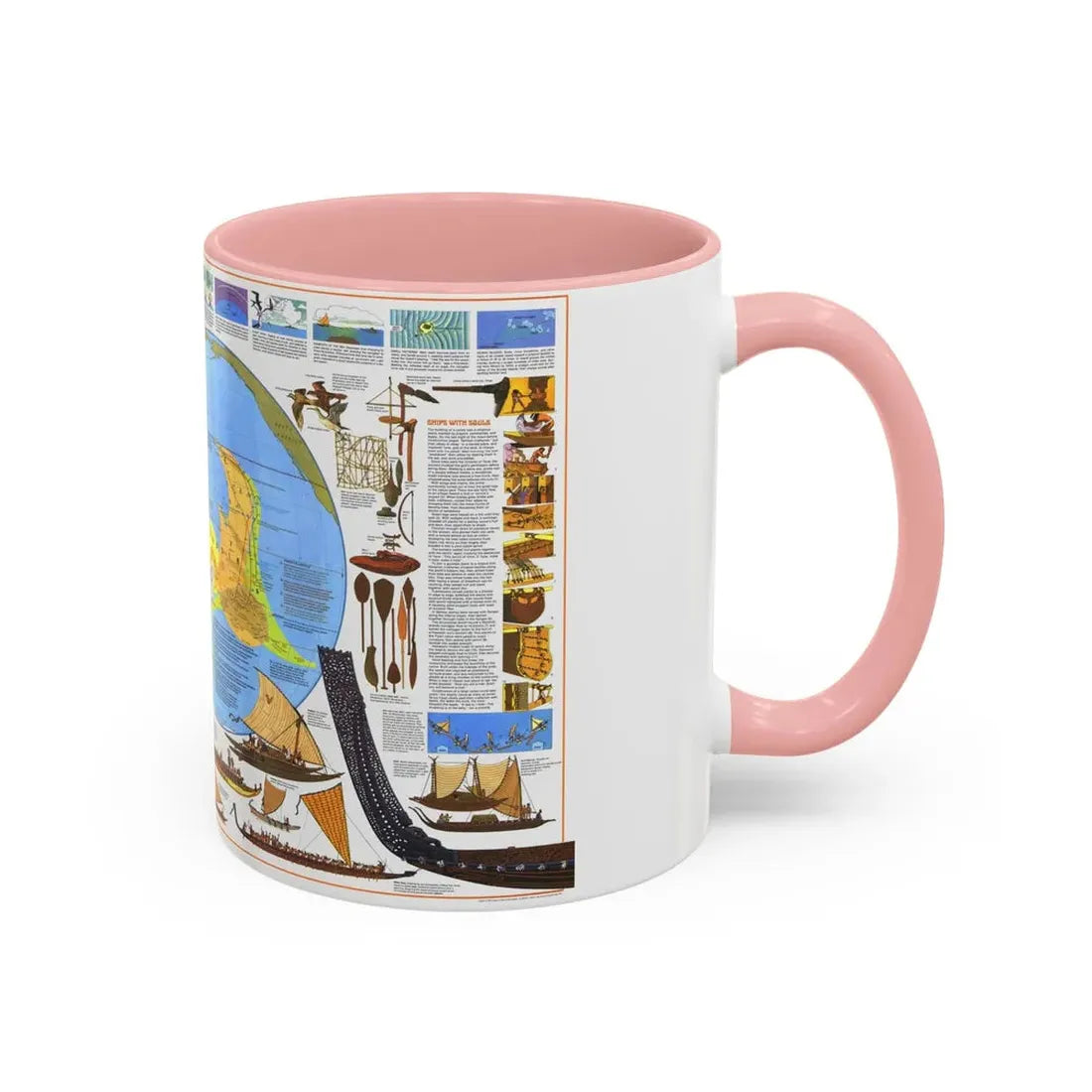 Pacific - Discoverers of the (1974) (Map) Accent Coffee Mug - Go Mug Yourself