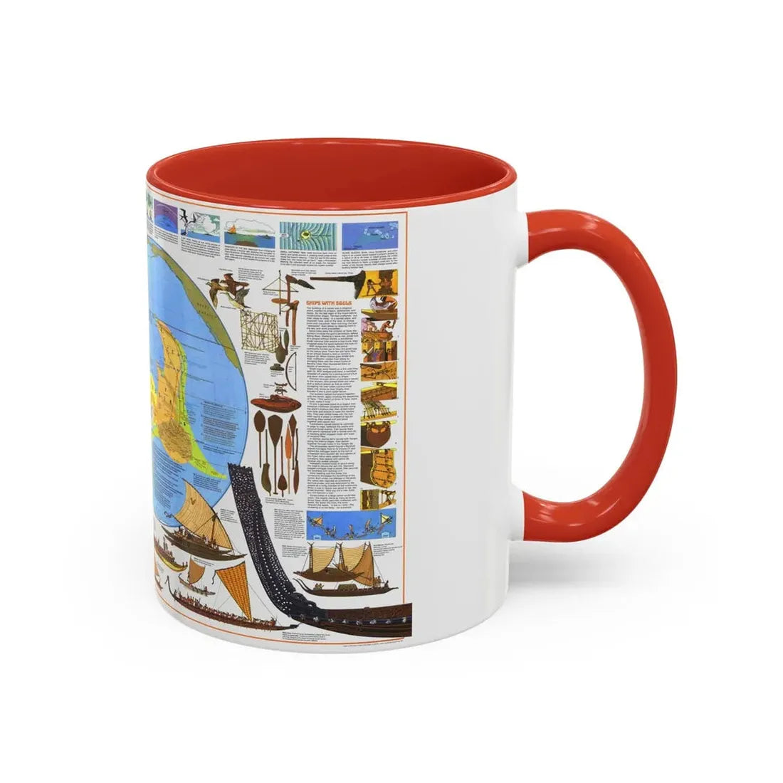 Pacific - Discoverers of the (1974) (Map) Accent Coffee Mug - Go Mug Yourself