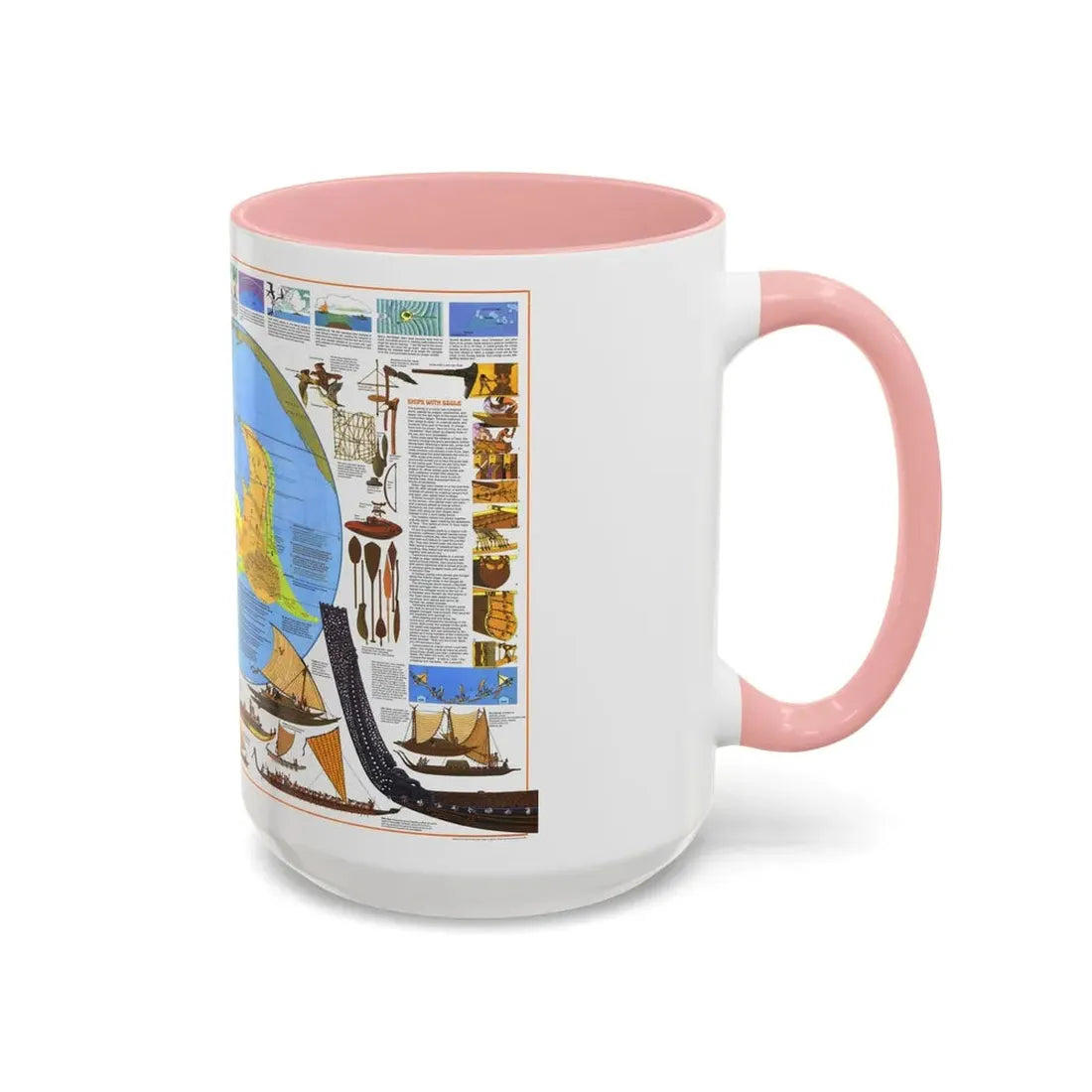 Pacific - Discoverers of the (1974) (Map) Accent Coffee Mug - Go Mug Yourself