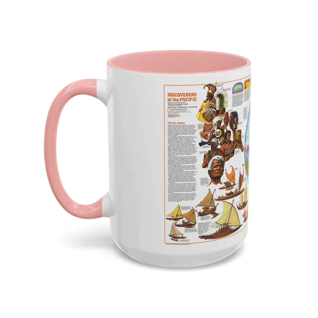 Pacific - Discoverers of the (1974) (Map) Accent Coffee Mug - Go Mug Yourself