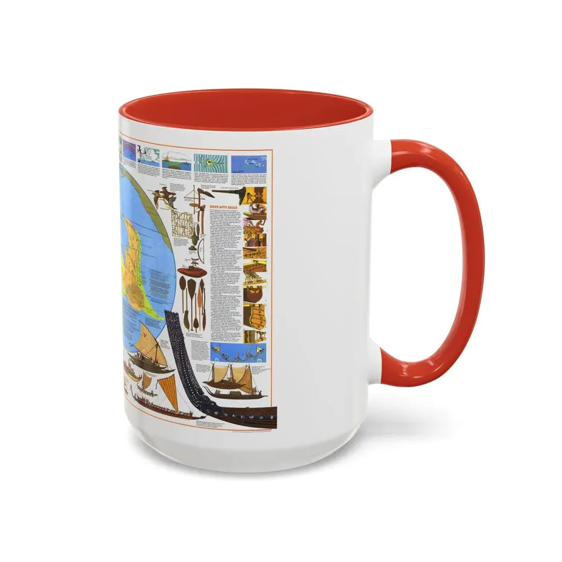 Pacific - Discoverers of the (1974) (Map) Accent Coffee Mug - Go Mug Yourself