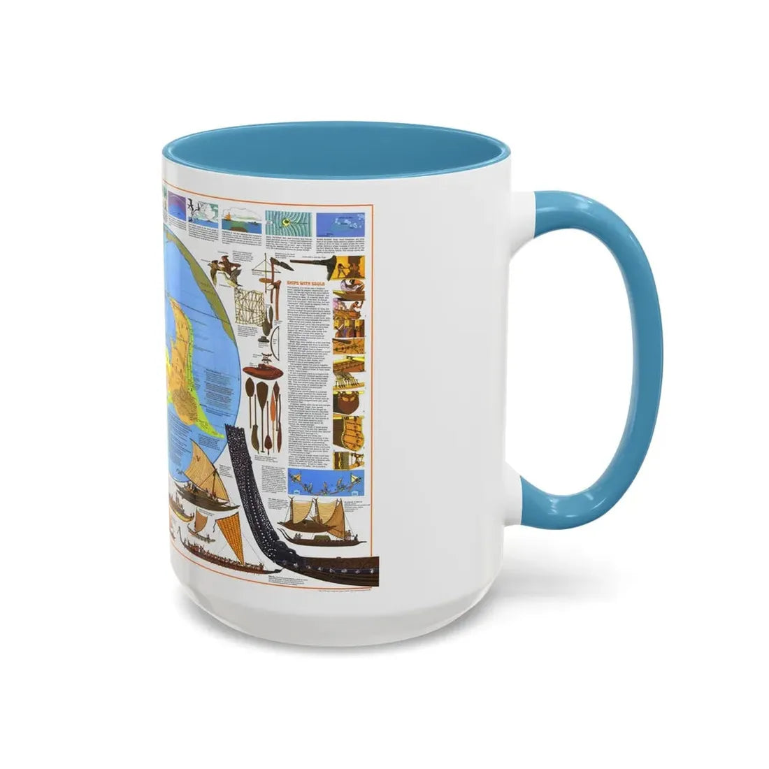 Pacific - Discoverers of the (1974) (Map) Accent Coffee Mug - Go Mug Yourself