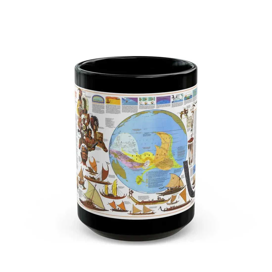 Pacific - Discoverers of the (1974) (Map) Black Coffee Mug 15oz - Go Mug Yourself