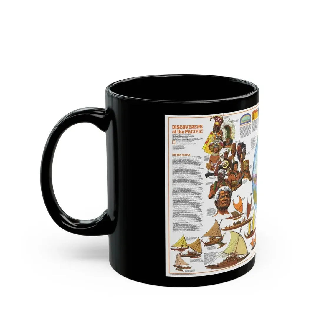 Pacific - Discoverers of the (1974) (Map) Black Coffee Mug - Go Mug Yourself