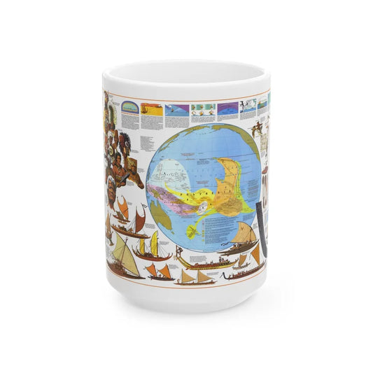 Pacific - Discoverers of the (1974) (Map) White Coffee Mug-15oz-Go Mug Yourself