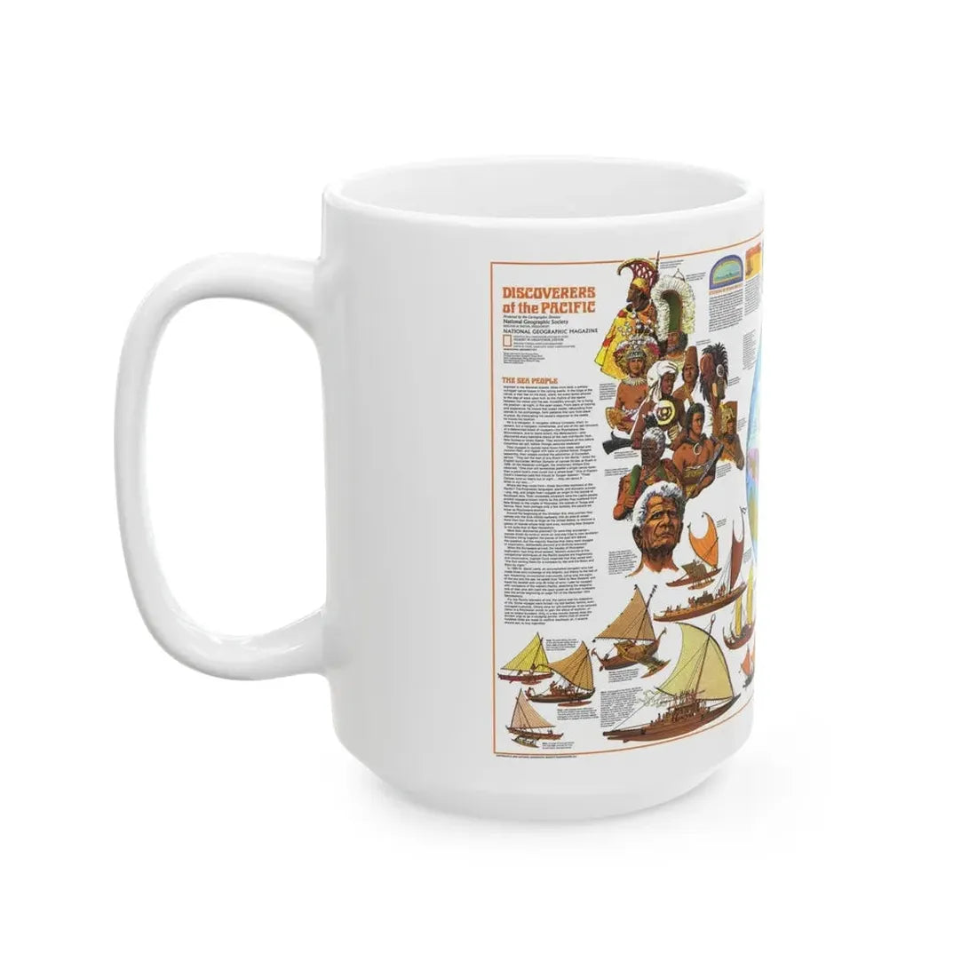 Pacific - Discoverers of the (1974) (Map) White Coffee Mug - Go Mug Yourself