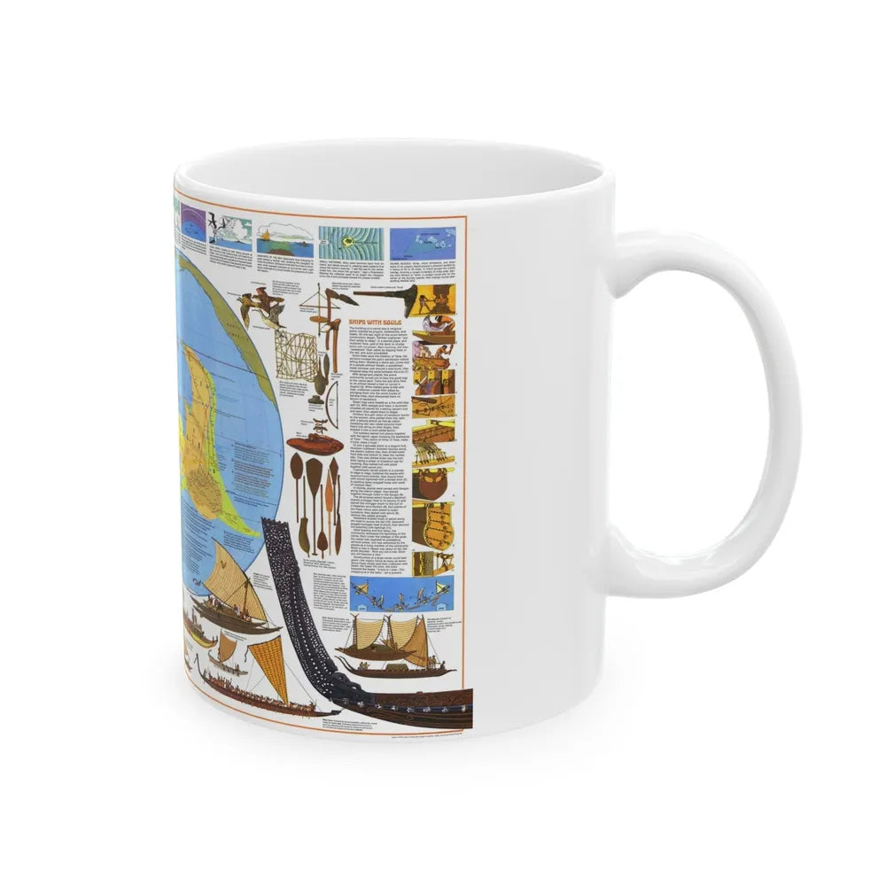 Pacific - Discoverers of the (1974) (Map) White Coffee Mug-Go Mug Yourself