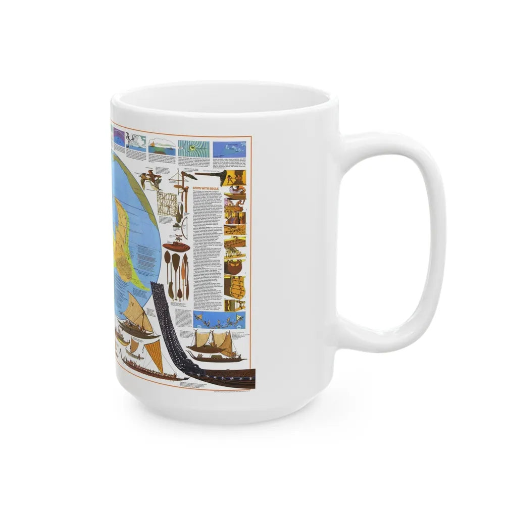 Pacific - Discoverers of the (1974) (Map) White Coffee Mug-Go Mug Yourself