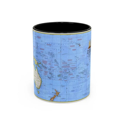 Pacific - Islands of the (1974) (Map) Accent Coffee Mug 11oz Black - Go Mug Yourself