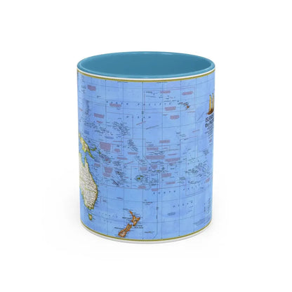 Pacific - Islands of the (1974) (Map) Accent Coffee Mug 11oz Light Blue - Go Mug Yourself