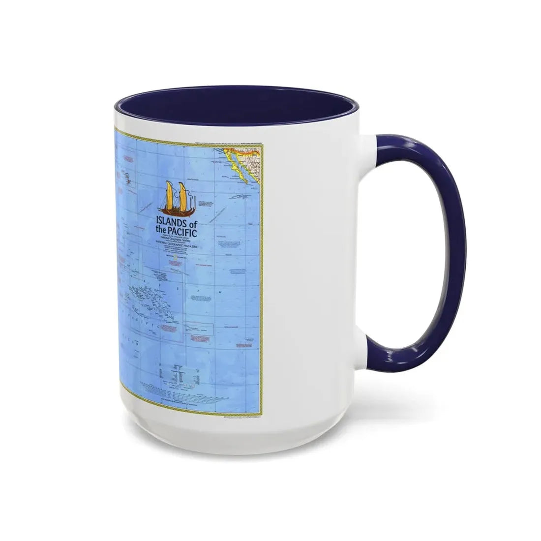 Pacific - Islands of the (1974) (Map) Accent Coffee Mug - Go Mug Yourself