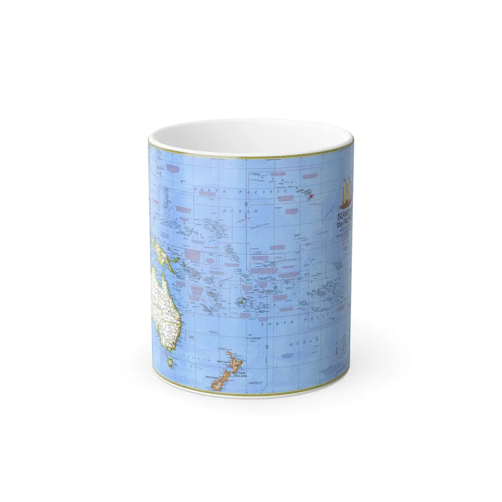 Pacific - Islands of the (1974) (Map) Color Changing Mug 11oz-11oz-Go Mug Yourself