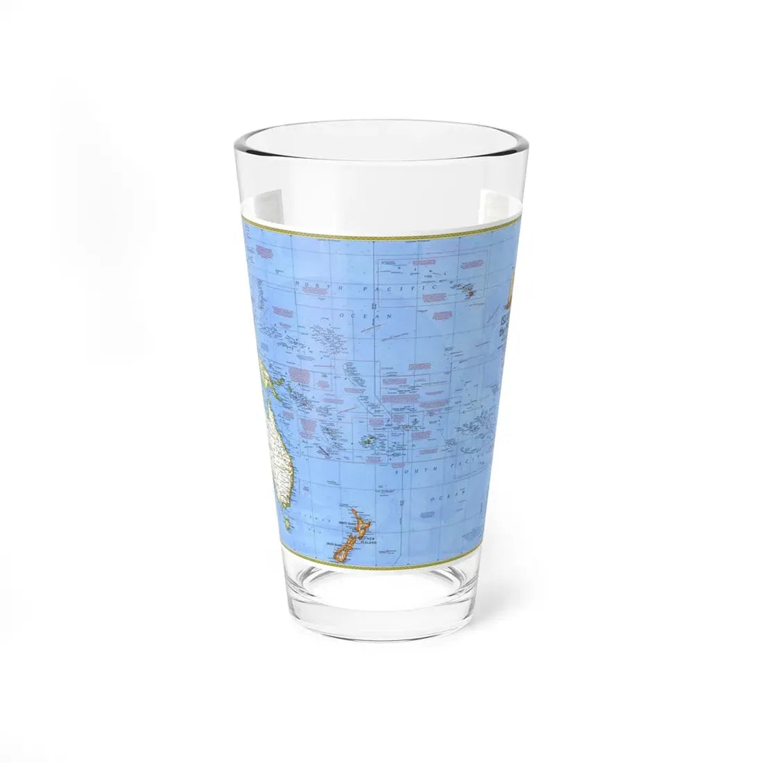 Pacific - Islands of the (1974) (Map) Pint Glass 16oz 16oz - Go Mug Yourself