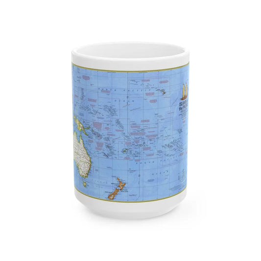 Pacific - Islands of the (1974) (Map) White Coffee Mug-15oz-Go Mug Yourself