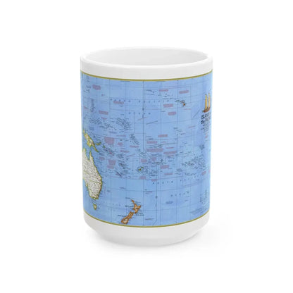 Pacific - Islands of the (1974) (Map) White Coffee Mug 15oz - Go Mug Yourself