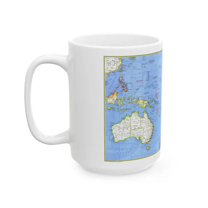 Pacific - Islands of the (1974) (Map) White Coffee Mug - Go Mug Yourself