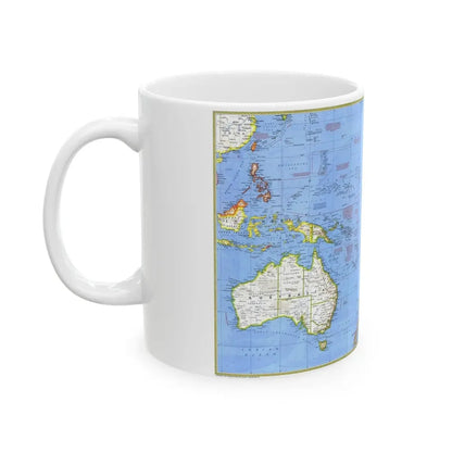 Pacific - Islands of the (1974) (Map) White Coffee Mug - Go Mug Yourself