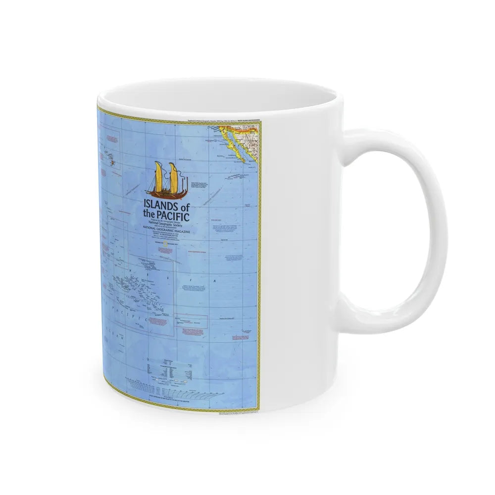 Pacific - Islands of the (1974) (Map) White Coffee Mug-Go Mug Yourself