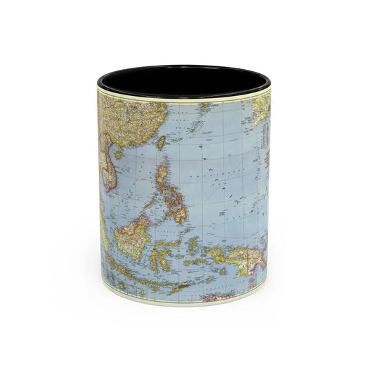 Pacific Islands - Southeast Asia (1944) (Map) Accent Coffee Mug 11oz Black - Go Mug Yourself