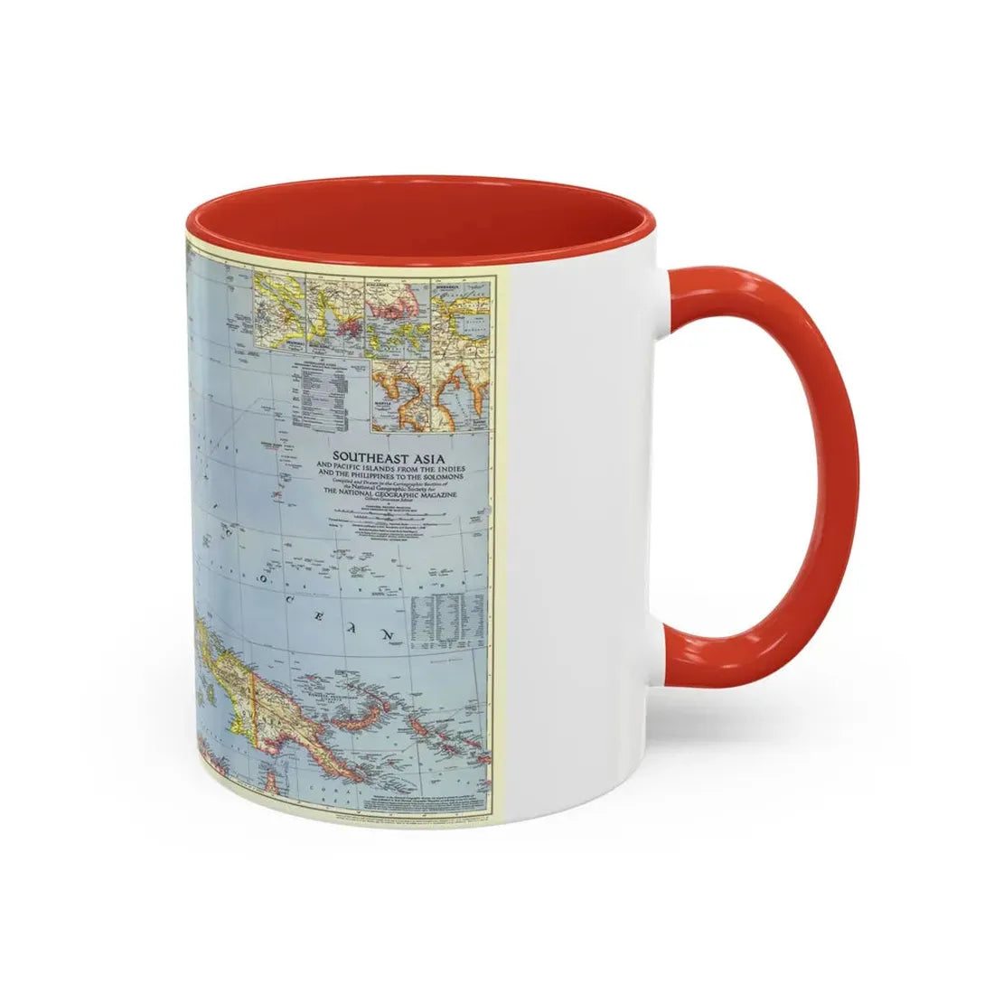 Pacific Islands - Southeast Asia (1944) (Map) Accent Coffee Mug - Go Mug Yourself