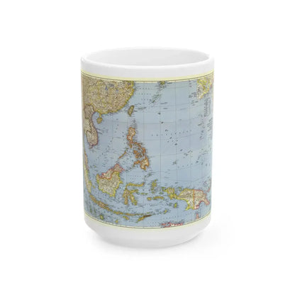 Pacific Islands - Southeast Asia (1944) (Map) White Coffee Mug 15oz - Go Mug Yourself