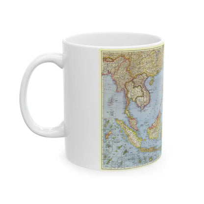 Pacific Islands - Southeast Asia (1944) (Map) White Coffee Mug-Go Mug Yourself