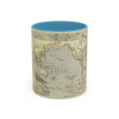 Pacific Ocean (1936) (Map) Accent Coffee Mug 11oz Light Blue - Go Mug Yourself