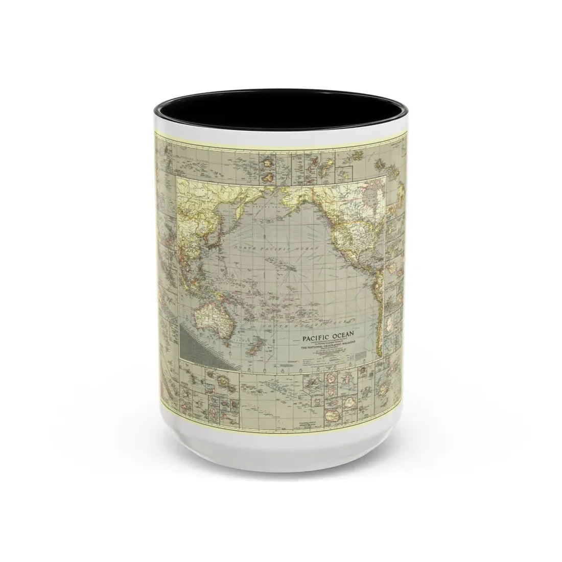 Pacific Ocean (1936) (Map) Accent Coffee Mug 15oz Black - Go Mug Yourself