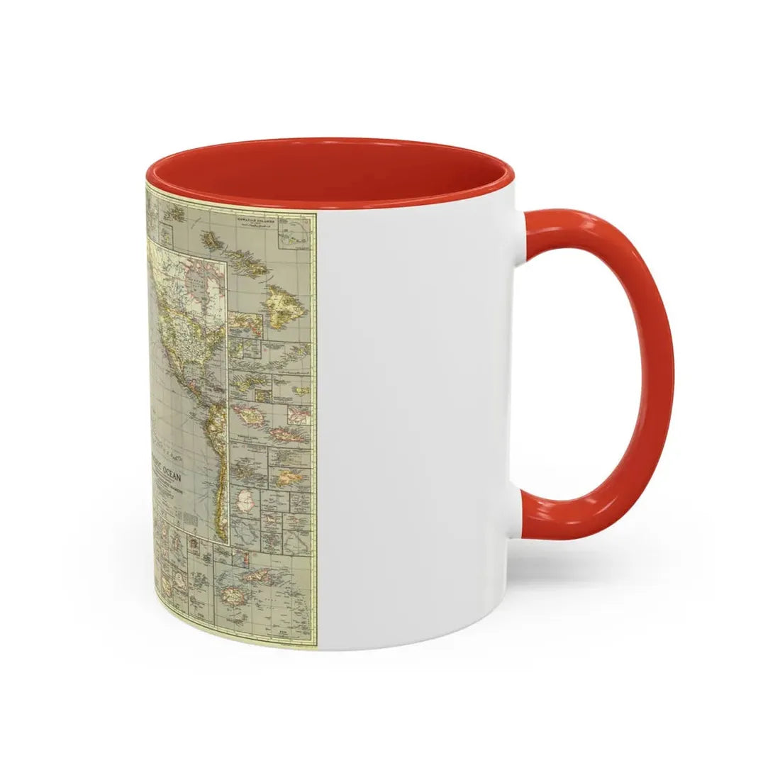 Pacific Ocean (1936) (Map) Accent Coffee Mug - Go Mug Yourself