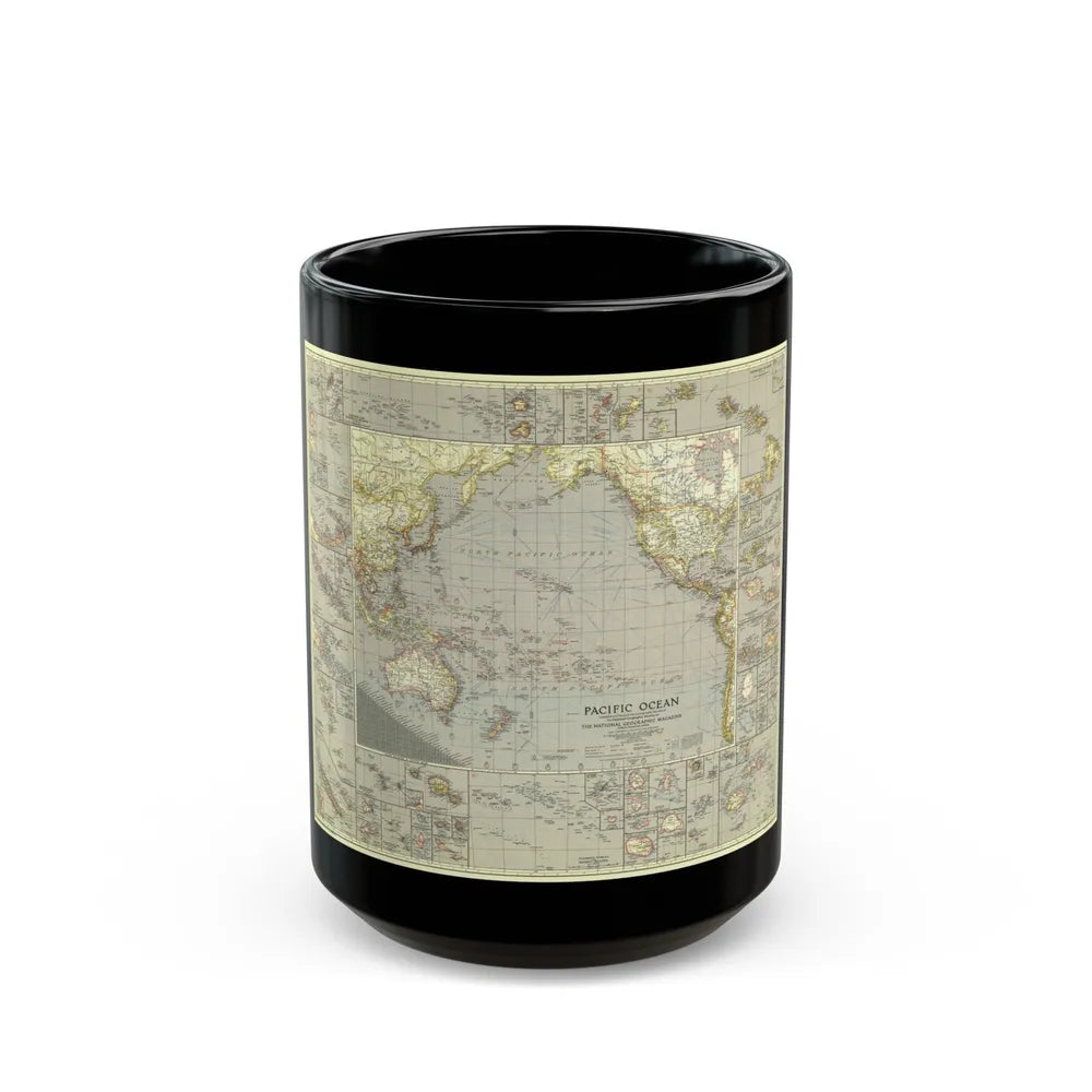 Pacific Ocean (1936) (Map) Black Coffee Mug-15oz-Go Mug Yourself