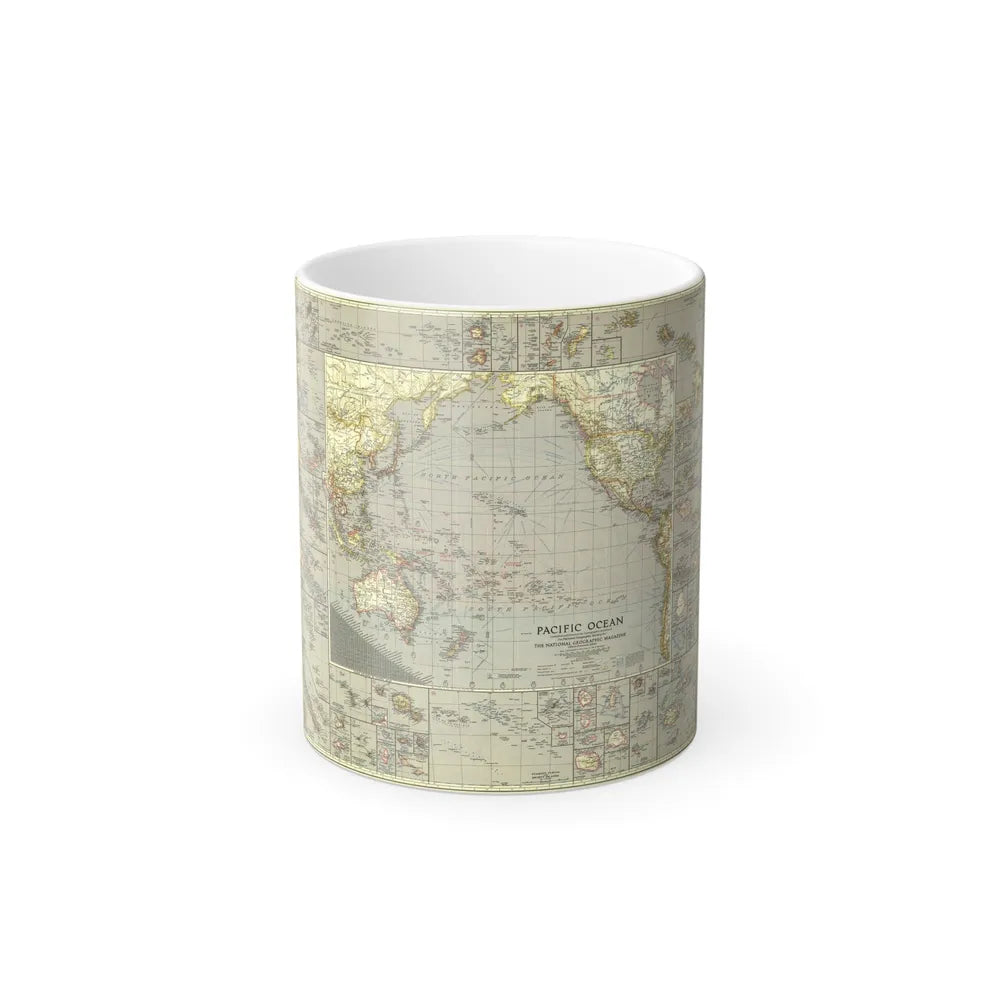 Pacific Ocean (1936) (Map) Color Changing Mug 11oz-11oz-Go Mug Yourself