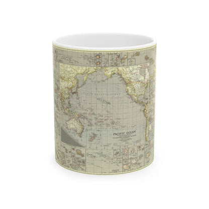 Pacific Ocean (1936) (Map) White Coffee Mug-11oz-Go Mug Yourself