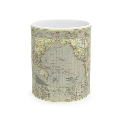 Pacific Ocean (1936) (Map) White Coffee Mug 11oz - Go Mug Yourself
