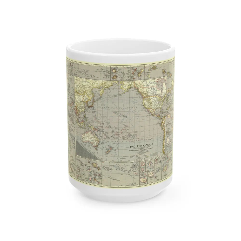 Pacific Ocean (1936) (Map) White Coffee Mug-15oz-Go Mug Yourself