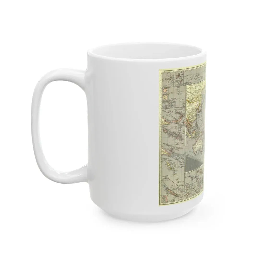 Pacific Ocean (1936) (Map) White Coffee Mug - Go Mug Yourself