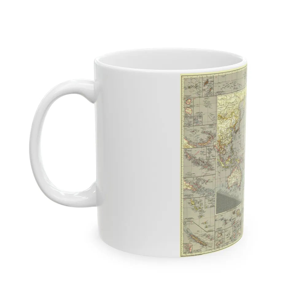 Pacific Ocean (1936) (Map) White Coffee Mug-Go Mug Yourself