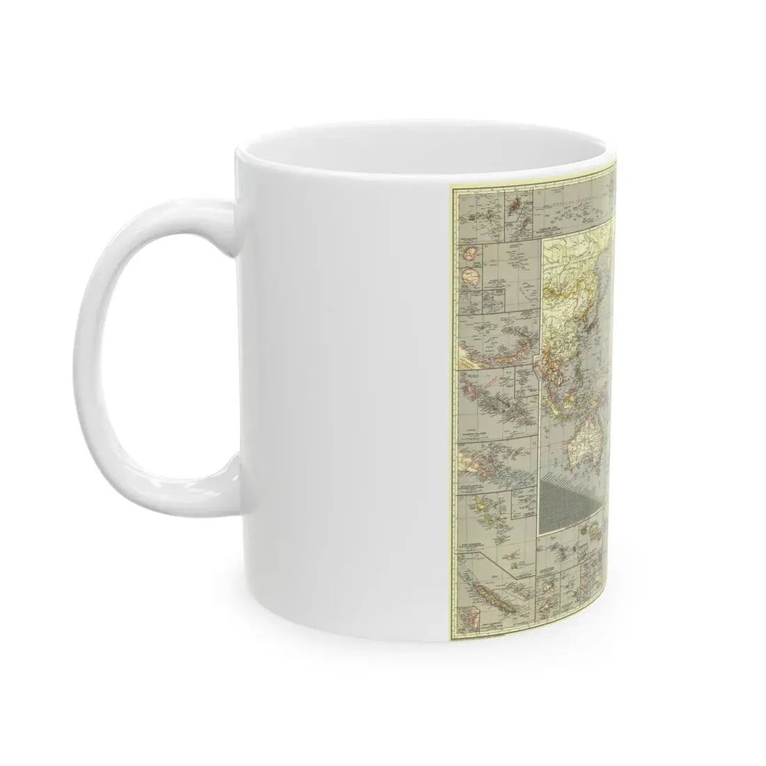 Pacific Ocean (1936) (Map) White Coffee Mug - Go Mug Yourself