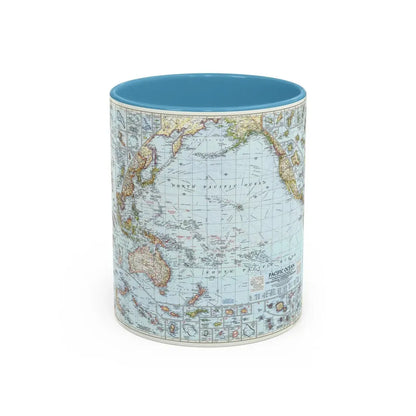 Pacific Ocean (1952) (Map) Accent Coffee Mug 11oz Light Blue - Go Mug Yourself