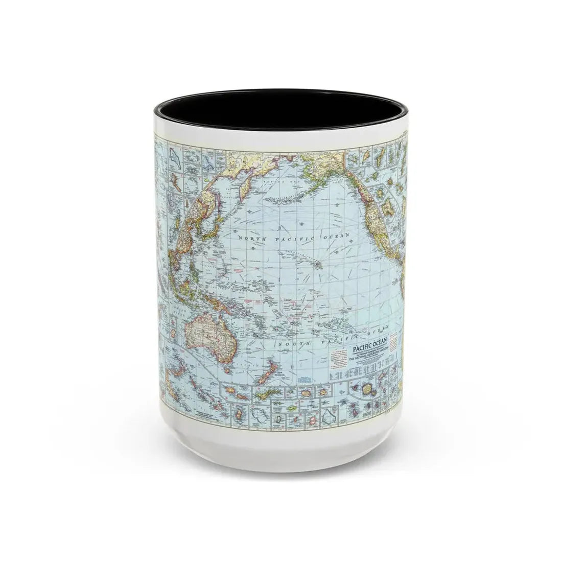 Pacific Ocean (1952) (Map) Accent Coffee Mug 15oz Black - Go Mug Yourself