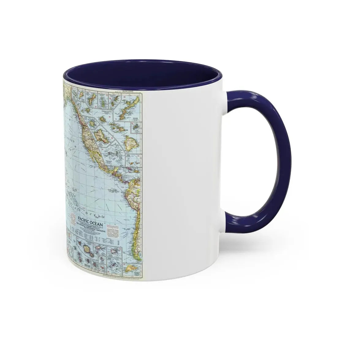 Pacific Ocean (1952) (Map) Accent Coffee Mug - Go Mug Yourself