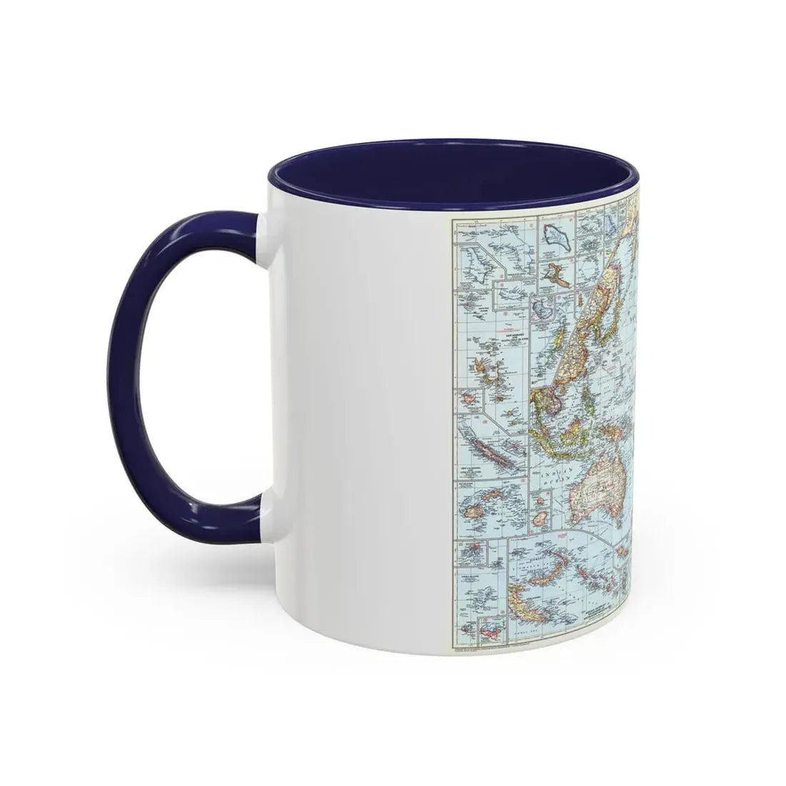 Pacific Ocean (1952) (Map) Accent Coffee Mug - Go Mug Yourself