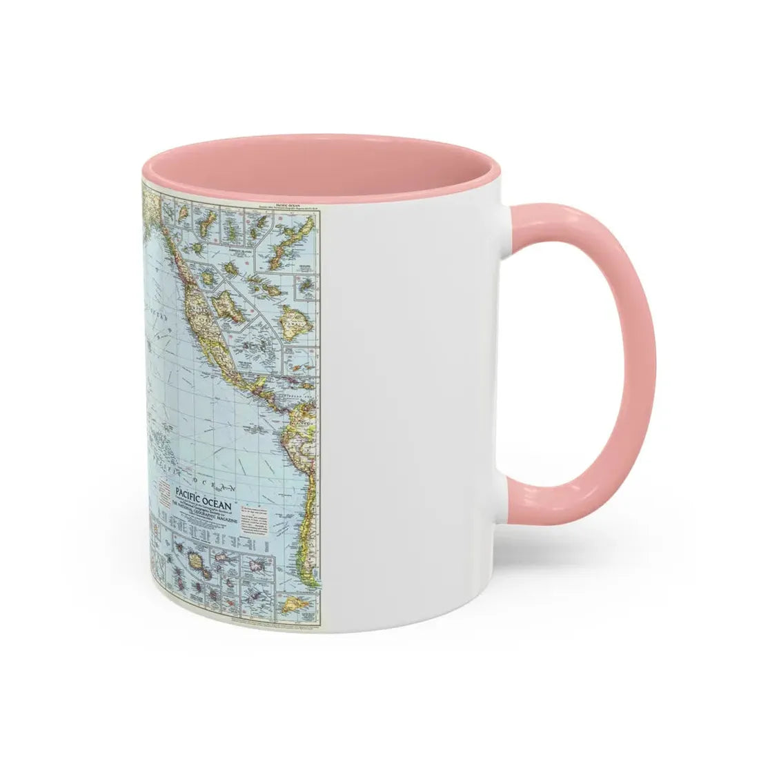 Pacific Ocean (1952) (Map) Accent Coffee Mug - Go Mug Yourself